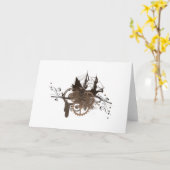 Steampunkの海賊船 カード (黄色い花)