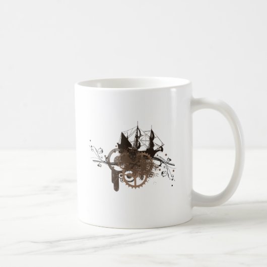 Steampunkの海賊船 コーヒーマグカップ (右)