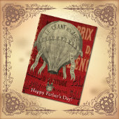 Steampunkの熱気のブランデーグラスの乗車の幸せな父の日 カード