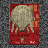 Steampunkの熱気のブランデーグラスの乗車の幸せな父の日 カード