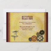 Steampunkの熱気の気球の結婚式のテンプレート 招待状 (裏面)