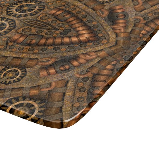 Steampunkの産業ヴィンテージの時計仕掛け カッティングボード (角)