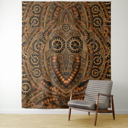 Steampunkの産業ヴィンテージの時計仕掛け タペストリー (インサイチュ)