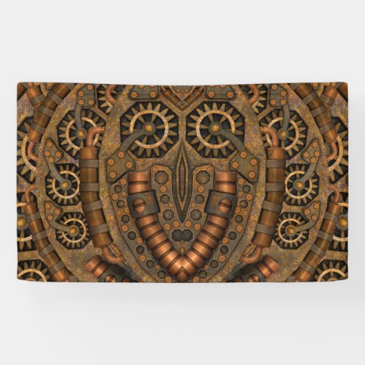 Steampunkの産業ヴィンテージの時計仕掛け 横断幕 (横)