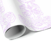 Steampunkの砂糖のスカルすみれ色の輪郭 ラッピングペーパー (ロールコーナー)