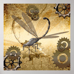 Steampunkの素晴らしい蒸気のトンボ ポスター