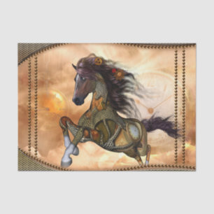 Steampunkの素晴らしいsteampunkの馬 薄葉紙