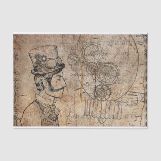 Steampunkの紳士のレトロのギア 薄葉紙 (正面)