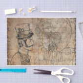 Steampunkの紳士のレトロのギア 薄葉紙 (クラフト)