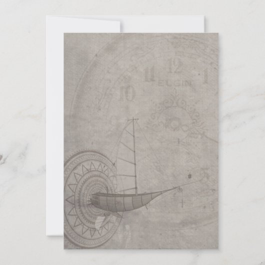 Steampunkの結婚式招待状 招待状 (裏面)