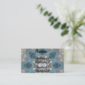 Steampunkの緑青の窓の曼荼羅 名刺 (スタンド正面)