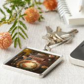 Steampunkの美しいパーソナライズなキーホルダー キーホルダー (側面)