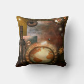 Steampunkの美しくパーソナライズな装飾用クッション クッション (裏面)