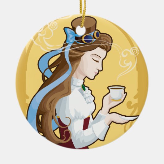 Steampunkの茶時間 セラミックオーナメント (正面)