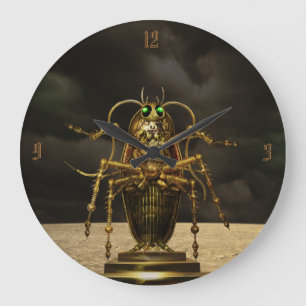 Steampunkの虫の時計 ラージ壁時計