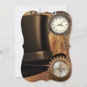 Steampunkの誕生日のパーティの招待状 招待状 (裏面)