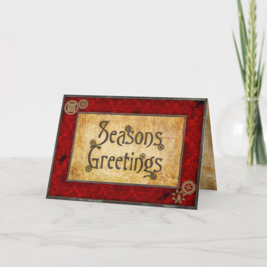 Steampunkの赤のビクトリア時代の人 カード (正面)