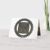 Steampunkの重い青銅色のクリスマス シーズンカード (裏面)