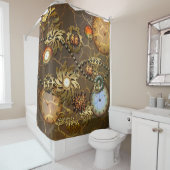 Steampunkの金デザイン シャワーカーテン (インサイチュ)