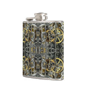 Steampunkの金属のギア フラスク (左)