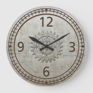Steampunkの金属の柱時計 ラージ壁時計