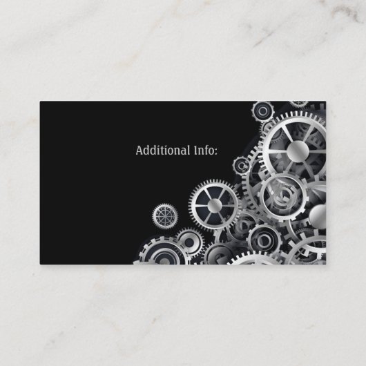 Steampunkの銀製のギア3 名刺 (裏面)