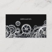 Steampunkの銀製のギア5 名刺 (裏面)