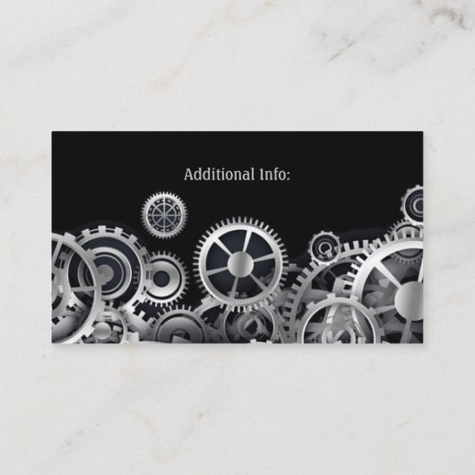 Steampunkの銀製のギア5 名刺 (裏面)