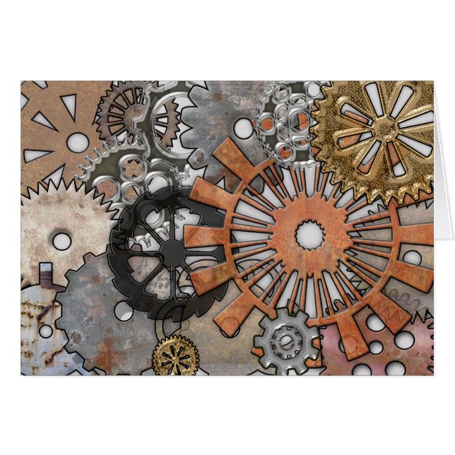 STEAMPUNKの錆ついたギア (正面横)