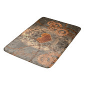 Steampunkの錆ついた金属から成っているすばらしいハート バスマット (アングル)