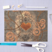Steampunkの錆ついた金属から成っているすばらしいハート 薄葉紙 (クラフト)