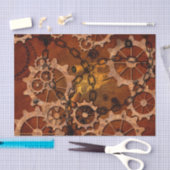 Steampunkの錆ついた金属のギア 薄葉紙 (クラフト)