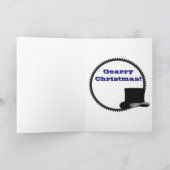 Steampunkの雪だるまのGearryのクリスマスカード シーズンカード (内部)