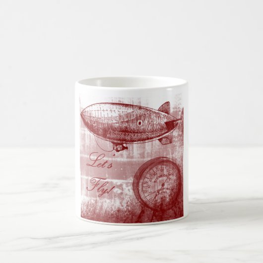 Steampunkの飛行船 コーヒーマグカップ (中央)