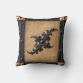 Steampunkの黒いおよび茶色の黄褐色の装飾用クッション クッション (裏面)