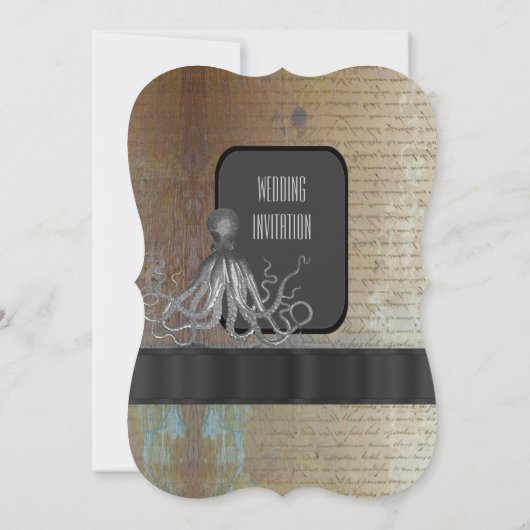 Steampunkの黒板のヴィンテージのスタイルの結婚式 招待状 (裏面)