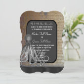 Steampunkの黒板のヴィンテージのスタイルの結婚式 招待状 (スタンド正面)