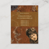 Steampunkの~のずるい女性~のヴィンテージのスタイル 名刺 (裏面)