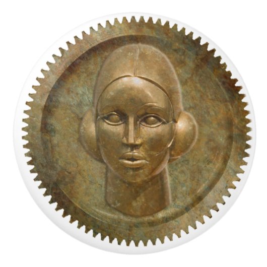 Steampunkはギアの女神の引出しの引きをインスパイア セラミックノブ (正面)