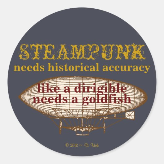 Steampunkはステッカーを必要とします ラウンドシール (正面)