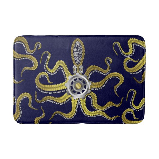 Steampunkはタコの金属Krakenを連動させます バスマット (正面)