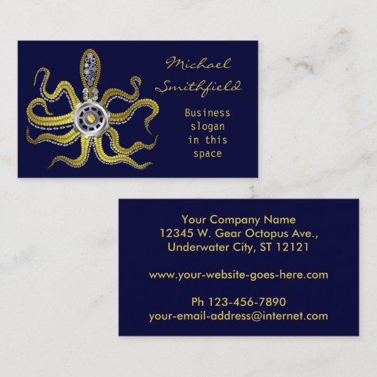 SteampunkはタコKrakenを連動させます 名刺 (正面/裏面)