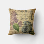 steampunkはフランスのな植物の紫色の薄紫を調整します クッション (裏面)