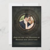 Steampunkをテーマ結婚にした追加フォト招待状 招待状 (正面)