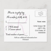 SteampunkウォッチギアとダマスクRSVPカード インビテーションポストカード (裏面)