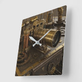 Steampunkカメラの壁時計 スクエア壁時計 (傾斜)