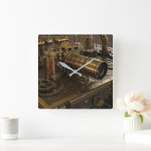 Steampunkカメラの壁時計 スクエア壁時計 (ホーム)