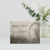 SteampunkカーニバルトップハットRSVPポストカード インビテーションポストカード (スタンド正面)