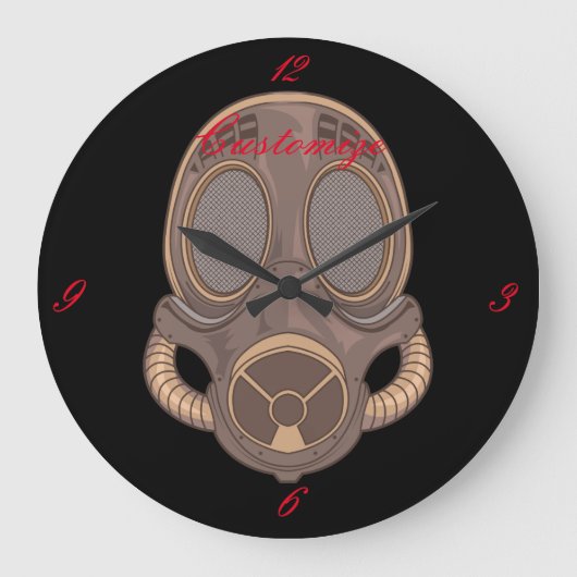 SteampunkガスマスクThunder_Cove ラージ壁時計 (正面)