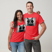 steampunkガラスのクールな猫 tシャツ (ユニセックス)